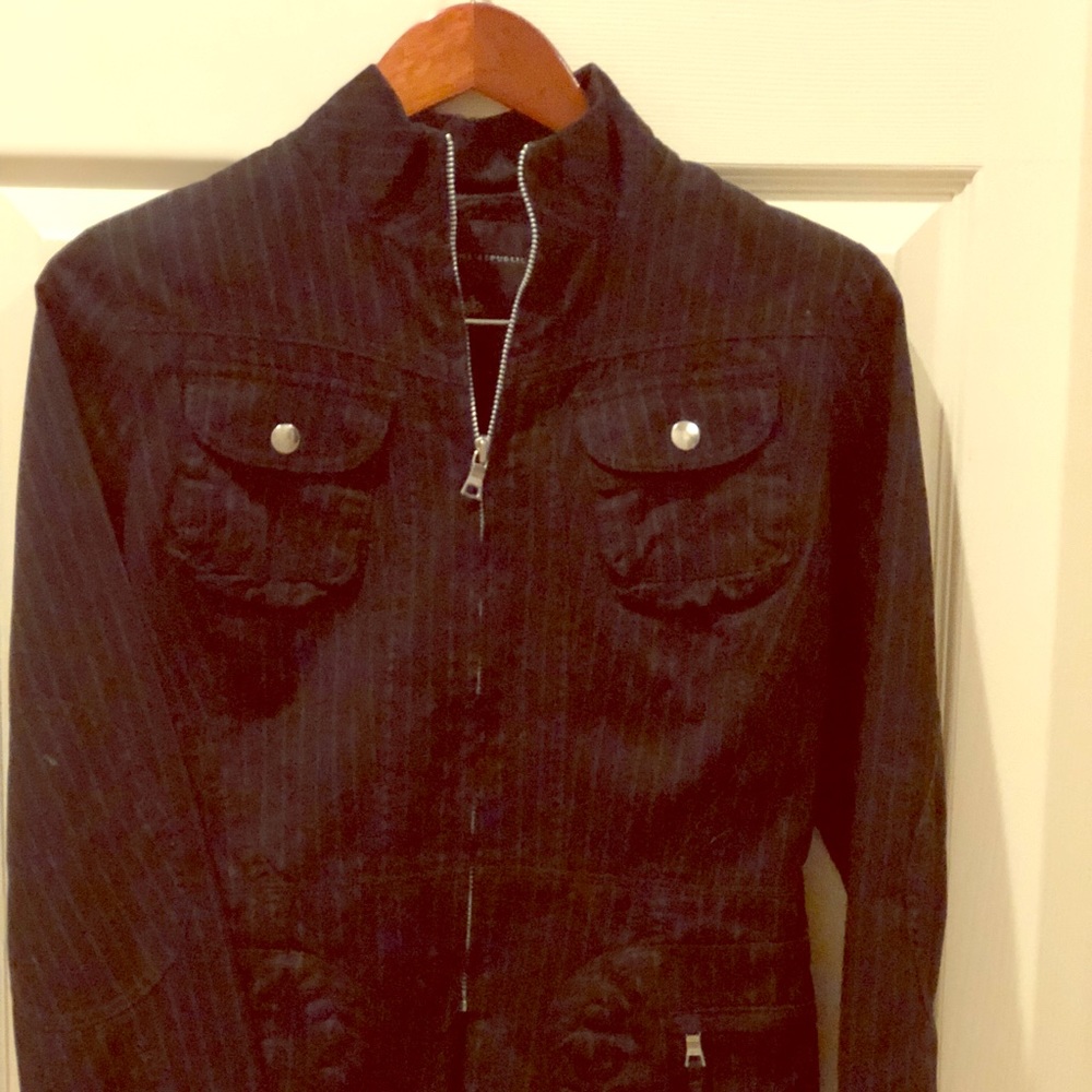 Banana Republic Pinstripe Moto Jacket